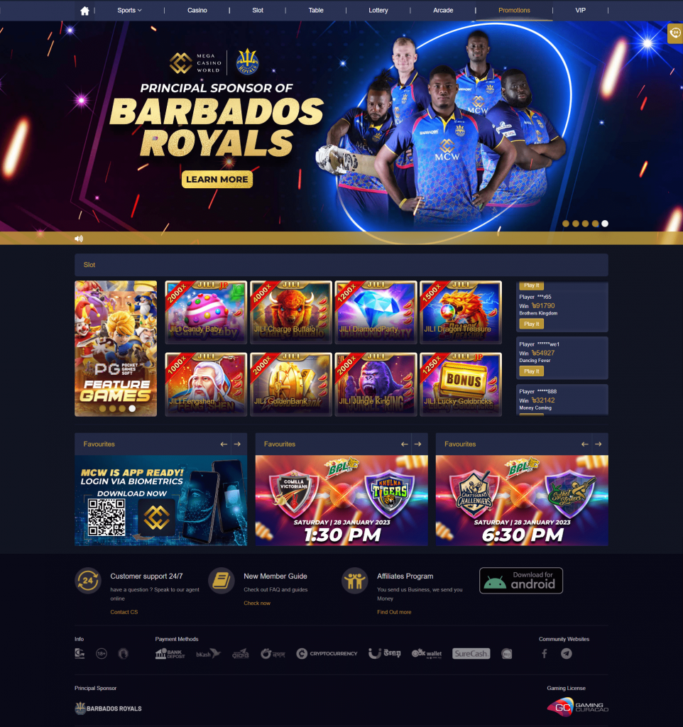 Best games & online betting at MCW casino (Mega Casino World)