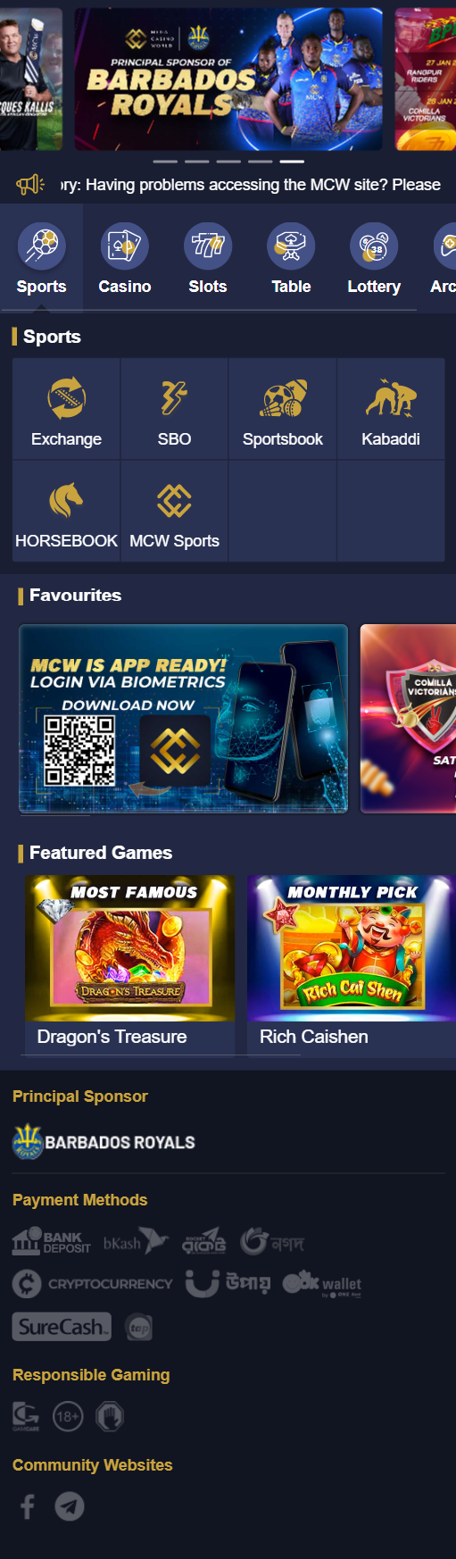 MCW Casino is a leading online gaming website, offering sports betting, online casino, and online games